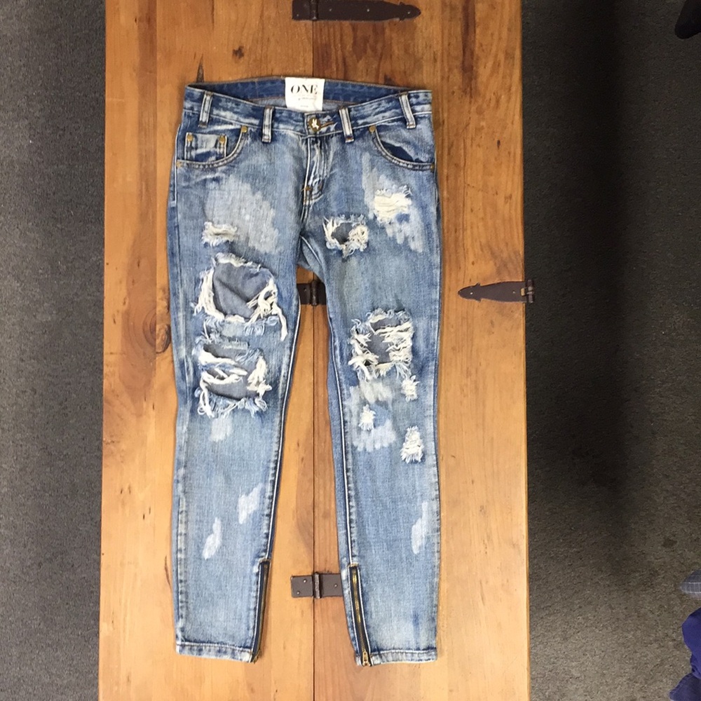 One Teaspoon Trashed Free Birds Jeans